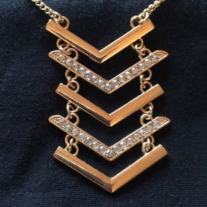 Long gold/stone necklace (faux)